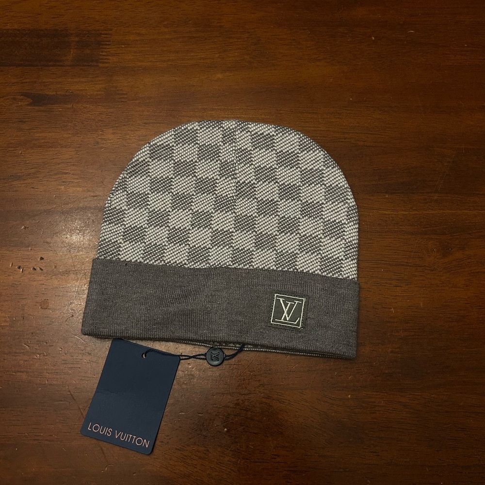 Louis Vuitton Gray Checkered Cap